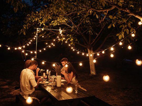 Catena luminosa solare in corda